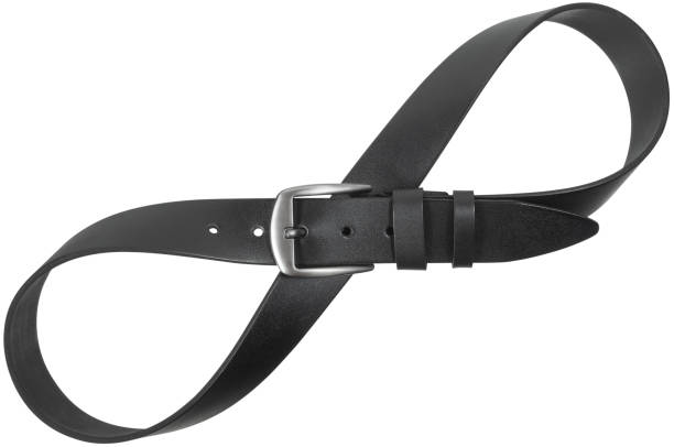 istock Mens leather belt in shape of Infinity isolated on white background 1357913173