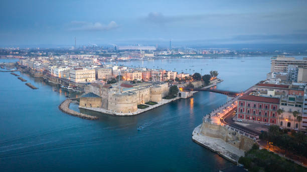 Aerial view of Taranto city, Puglia. Italy Aerial view of Taranto city, Puglia. Italy taranto stock pictures, royalty-free photos & images