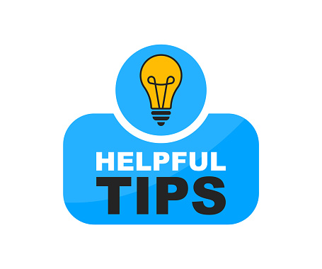 Helpful tips logo with light bulb. Helpful tips badge. Quick tips, top tricks, tooltip, advice and idea for business and advertising. Vector illustration.