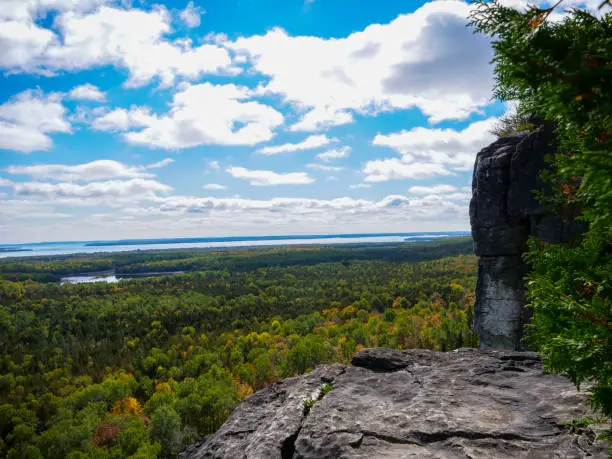 The view from the top of Manitoulin Island.