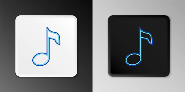 istock Line Music note, tone icon isolated on grey background. Colorful outline concept. Vector 1357920345