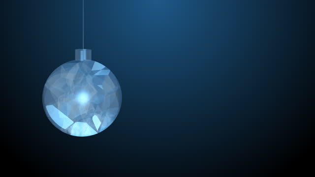 Glass Christmas ball loop animation background