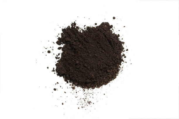 istock Black land for plant isolated on white background. 1357921358