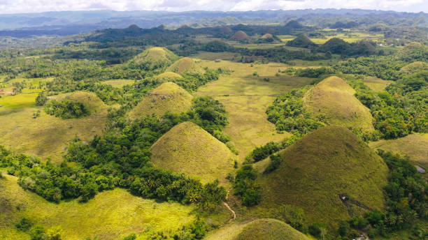Chocolate hills.Bohol Philippines stock photo
