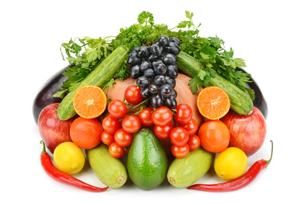 istock Warious Vegetables and fruits isolated on a white background. 1357922796