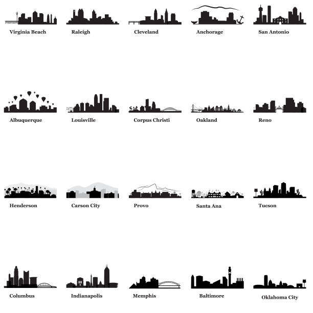 seria american cityscape - two - clark county stock illustrations