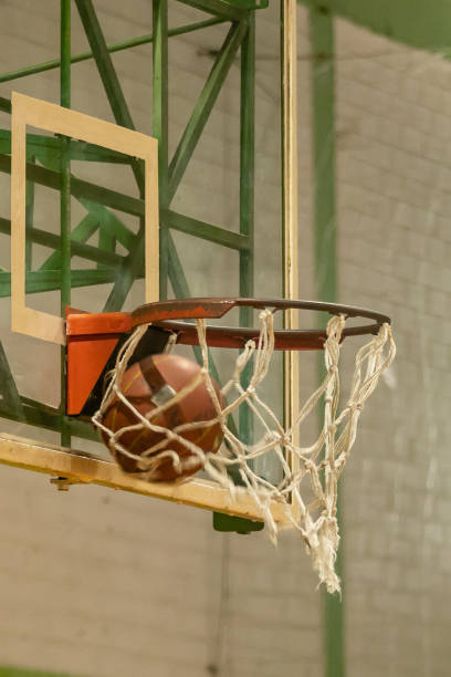 istock Old basketball backboard, with wear points and dirty 1357923018