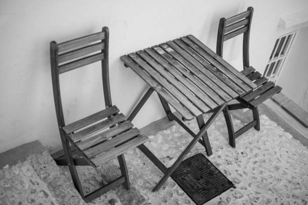 istock Restaurant chairs on the street 1357926060
