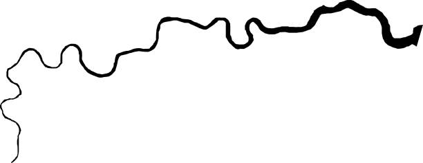 Outline of the river Thames Outline of the river Thames thames river stock illustrations
