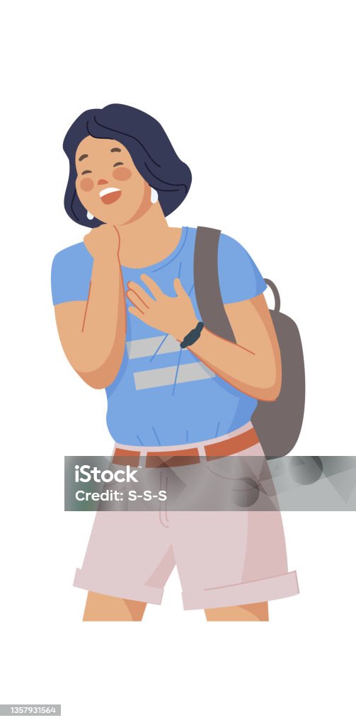 Student Girl Laughing Giggle Cheer People Teenage Joking Stand Adult Woman  Cartoon Funny Character Loud Joke Person Lol Vector Illustration Stock  Illustration - Download Image Now - iStock