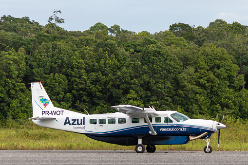 itaberaba, bahia, brazil - june 3, 2023: Aircraft: Beechcraft C90A King Air seen at Itaberaba city airport.