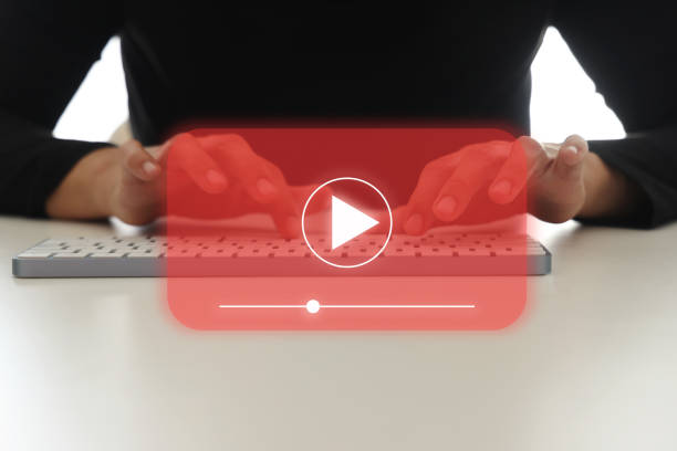 istock Video Marketing Concept.Hand pressing transparent button 1357939754