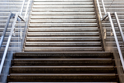 Entry steps to Subway, background with copy space, horizontal composition