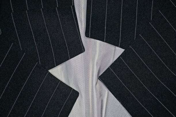 istock fabric texture of a black striped jacket collar 1357941003