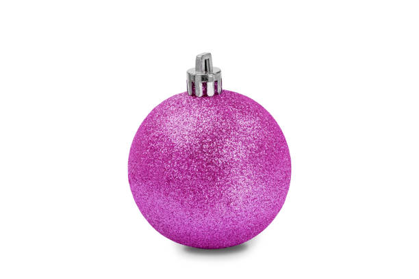 istock Lilac  christmas ball isolated on white background 1357941991