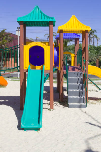 istock Children's slide in a city park 1357943292