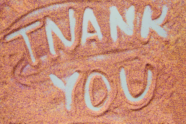 Thank you lettering on snow