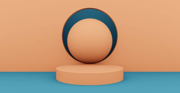 istock 3d rendering background with abstract podium and wall scene background. 1357946417