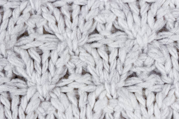 istock Large knitting of a white wool sweater. Texture and background 1357947110