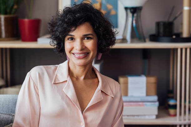A Beautiful African-American Woman Smiling While Looking At Camera