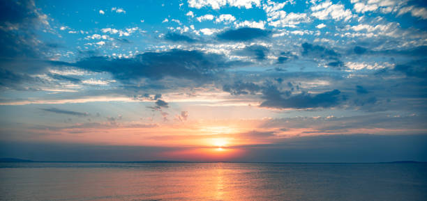 istock Beautiful sunset above the sea. 1357948239