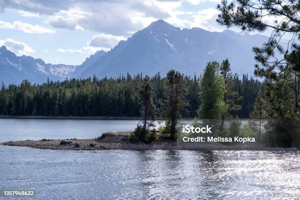 View Of Colter Bay In Grand Teton National Park On Jackson Lake In Wyoming Stock Photo - Download Image Now