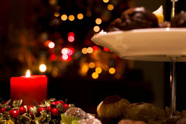 istock Candle, lights and Christmas cookies 1357949847