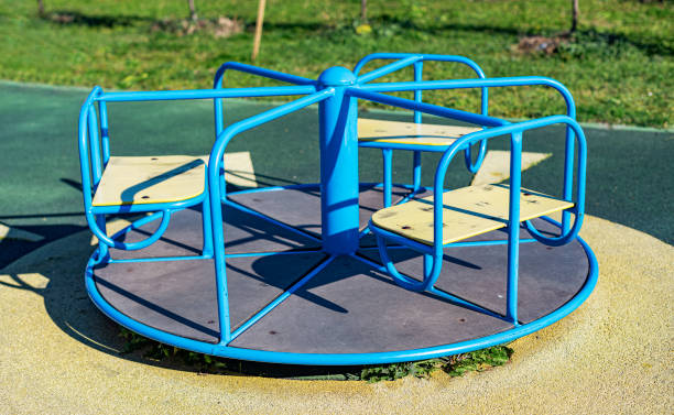 istock Children's swing in the open air. 1357951074