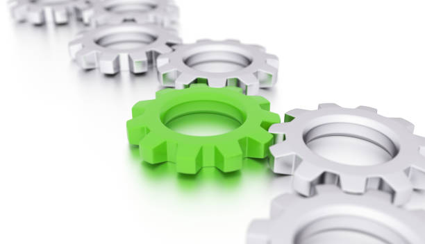 istock Green gear wheel, leadership concept 1357953011
