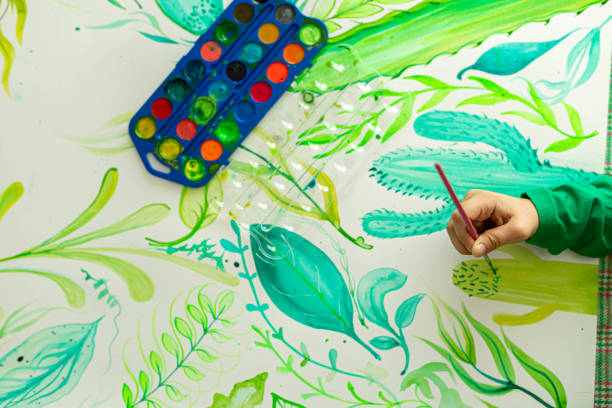 istock Working on some details of the paint 1357954257