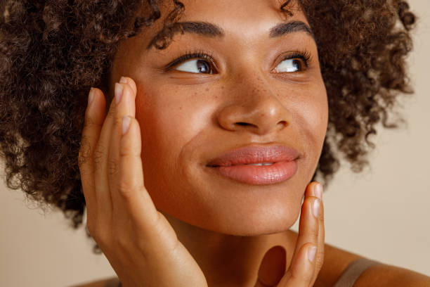 istock Young positive woman feels relaxed in studio 1357956379