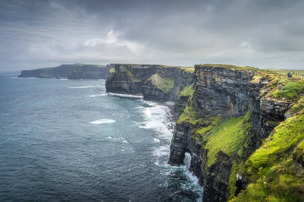 istock Group of people sightseeing iconic Cliffs of Moher, Ireland 1357957449