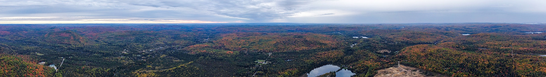 Panoramic Fall colors in La Mauricie National Park in Québec, Canada.