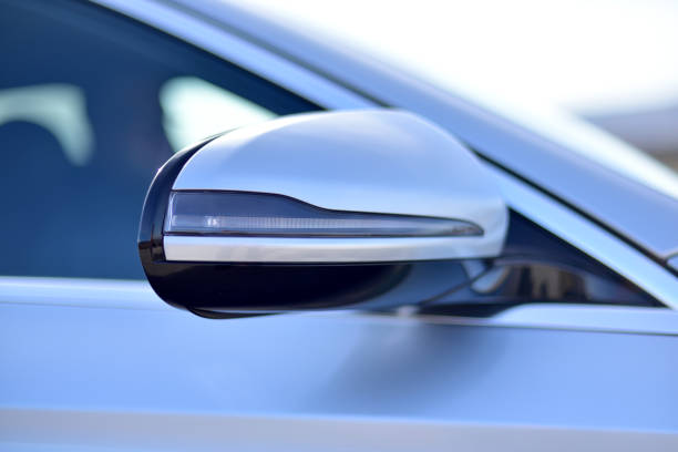istock Side mirror with turn signal of a car 1357962694