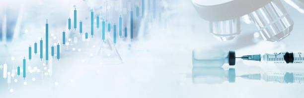 istock vaccine syringe and microscope in soft white blue light medical science lab and research data information graph banner background 1357964282