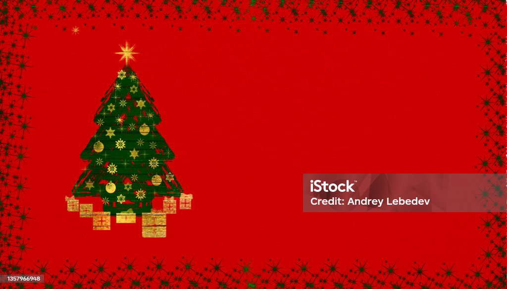 Vetores de Quadro De Natal Com Árvore De Natal Decorada E Presentes Em Uma  Tela Vermelha Branco Quadro Estrelas Clássico Vermelho Coque Dourado Verde  Colorido Pano De Fundo Sazonal Cartão Postal e