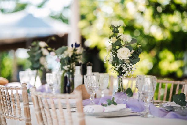 istock Fresh floral wedding decoration. 1357969287