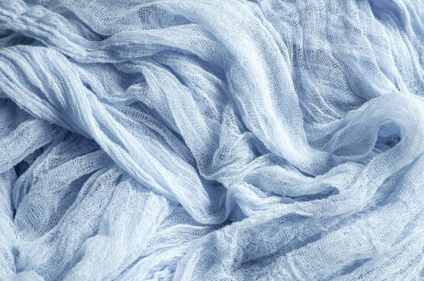 Closeup of a mass produced scarf on a white background.