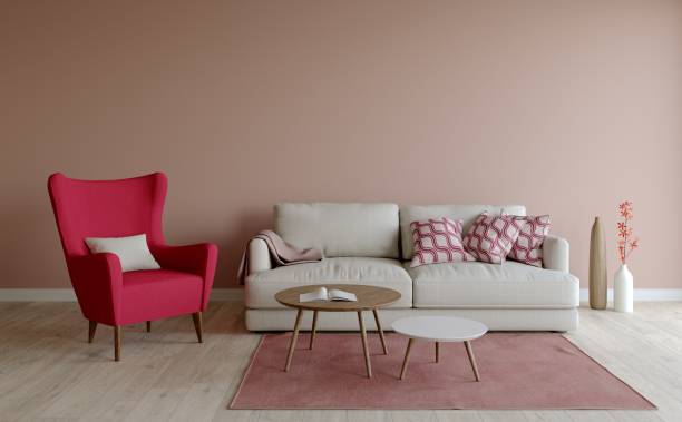istock 3D interior design of a bright living room. 1357973964