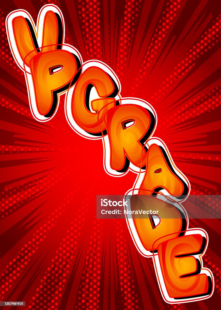 Word Upgrade Vector Upgrade Comic Book Word Text Stock Illustration - Download Image Now ...