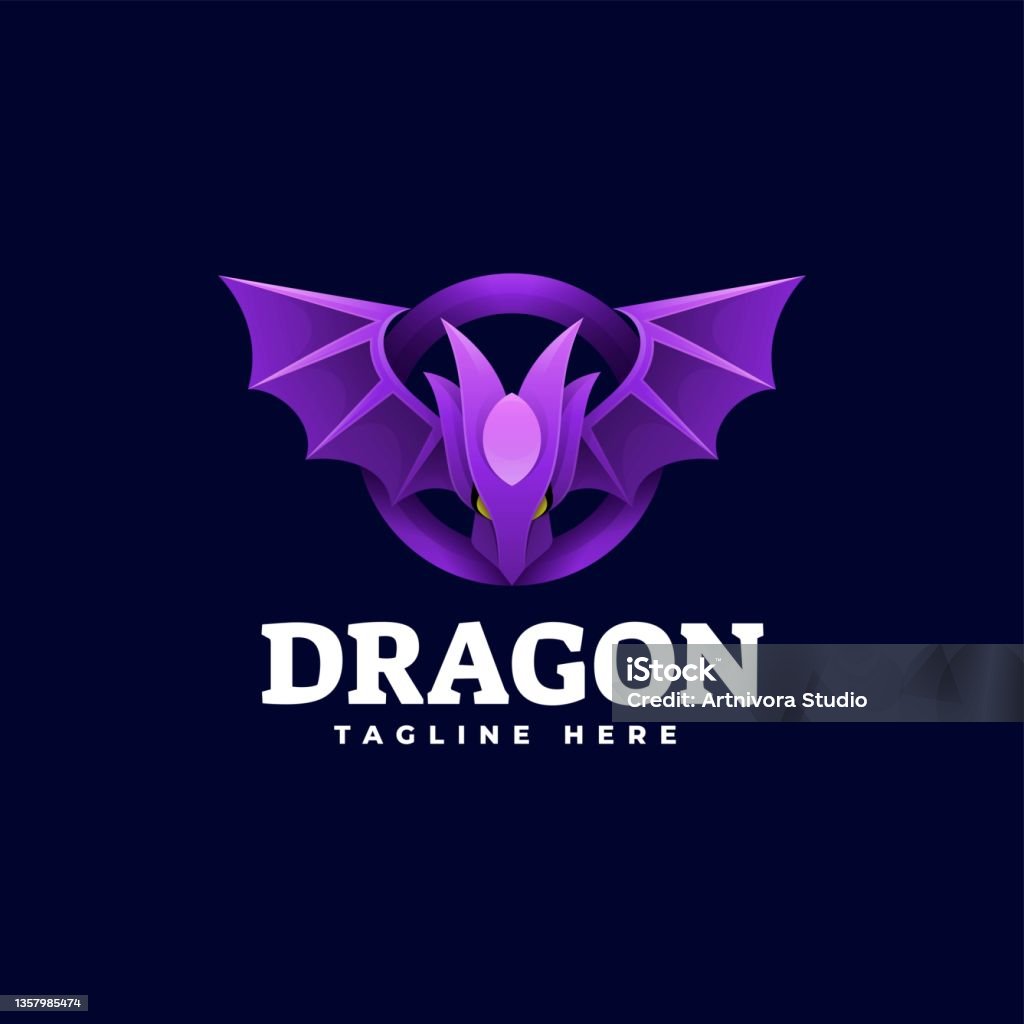 Dragon Wing Gradient Vector Illustration Dragon Gradient Colorful Style Stock Illustration ...