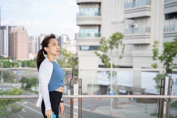istock Woman relaxing after workout 1357988195