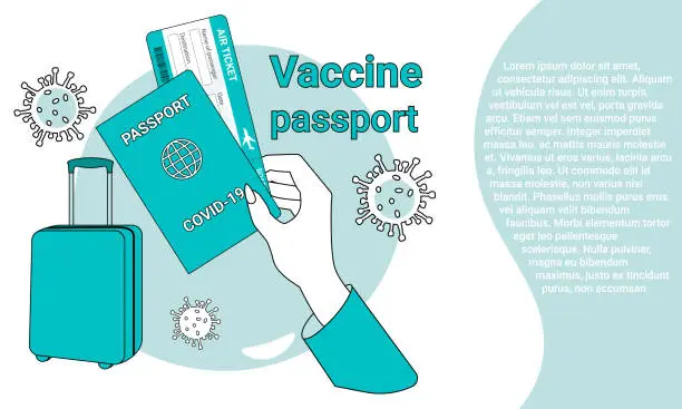Vector illustration of Passport of the vaccinated