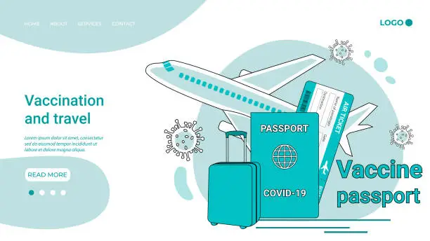 Vector illustration of Passport of the vaccinated