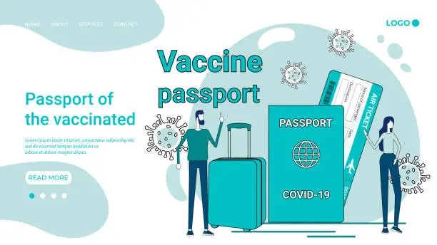 Vector illustration of Passport of the vaccinated