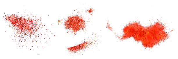 illustrazioni stock, clip art, cartoni animati e icone di tendenza di dispersioni di peperoncino rosso in polvere - chilli powder