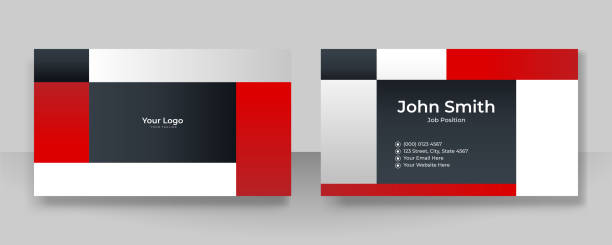 istock Modern elegant red black business card design. Creative and clean business card template. 1357998115
