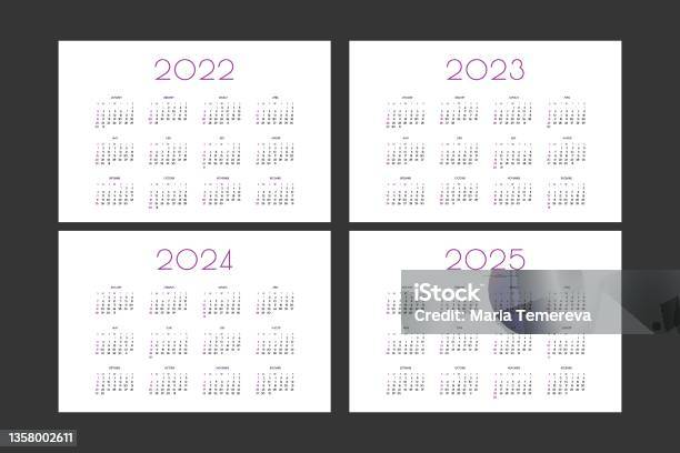 Vetores de 2022 2023 2024 Calendário Modelo De Programação Individual Em Estilo Minimalista Da Vetores de 2022 2023 2024 Calendário Modelo De Programação Individual Em Estilo Minimalista Da