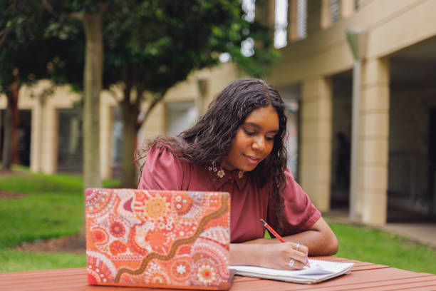 istock Female Aboriginal Australian Student Working On Laptop 1358004475