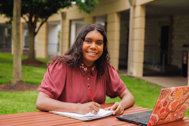istock Female Aboriginal Australian Student Working On Laptop 1358004505